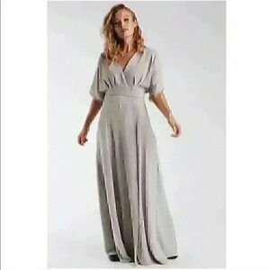 Clad and cloth grey wrap maxi dress Addison dress small neutral maxi long